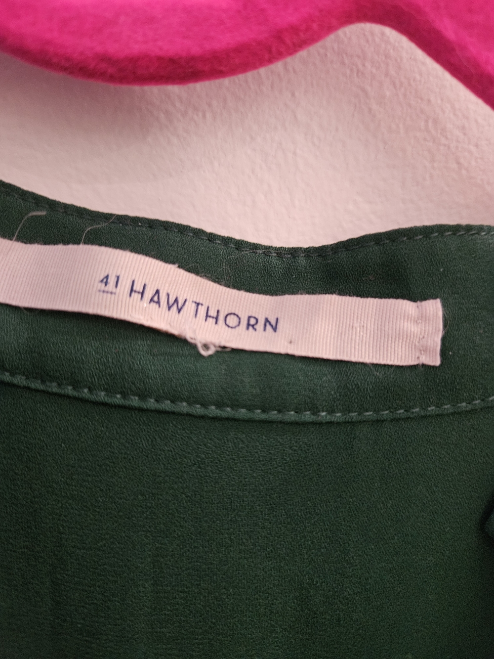 41 Hawthorn Forest Green V-Neck Button Front Blouse - Picture 2 of 5
